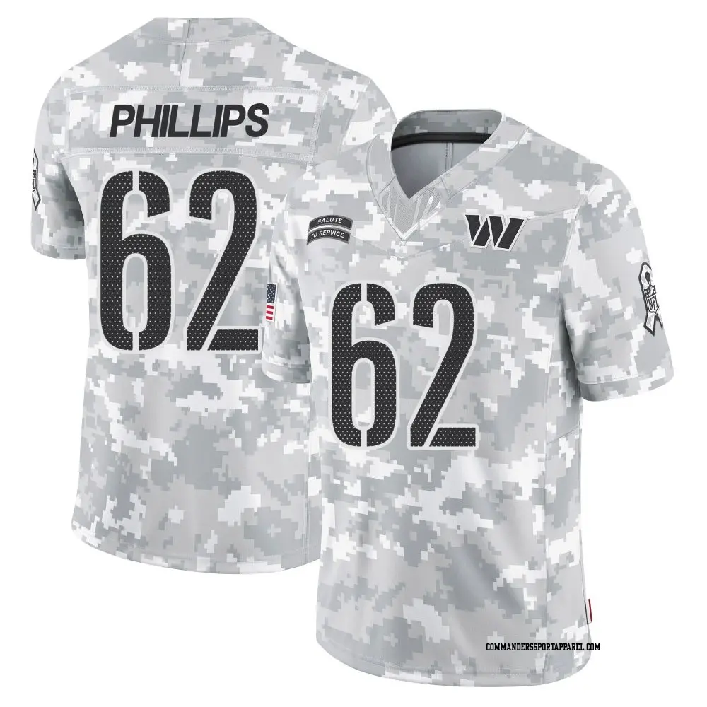 Limited Arctic Camo Men's Tyre Phillips Washington Commanders 2024 Salute to Service Jersey