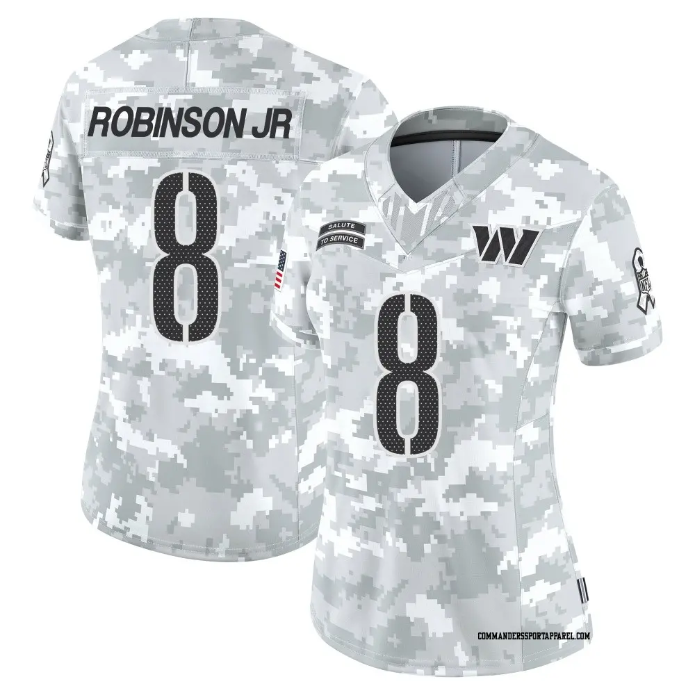 Limited Arctic Camo Women's Brian Robinson Jr. Washington Commanders 2024 Salute to Service Jersey