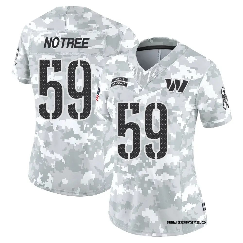 Limited Arctic Camo Women's Bryce Notree Washington Commanders 2024 Salute to Service Jersey
