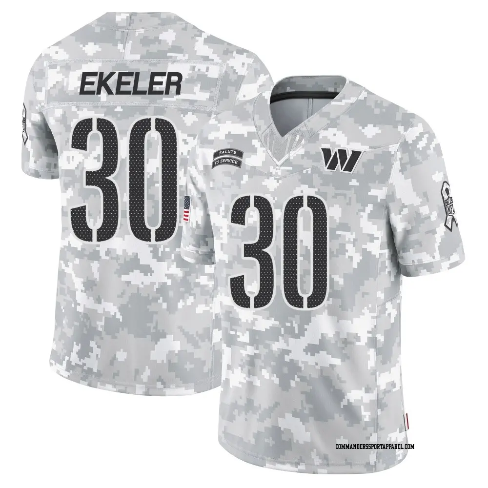 Limited Arctic Camo Youth Austin Ekeler Washington Commanders 2024 Salute to Service Jersey