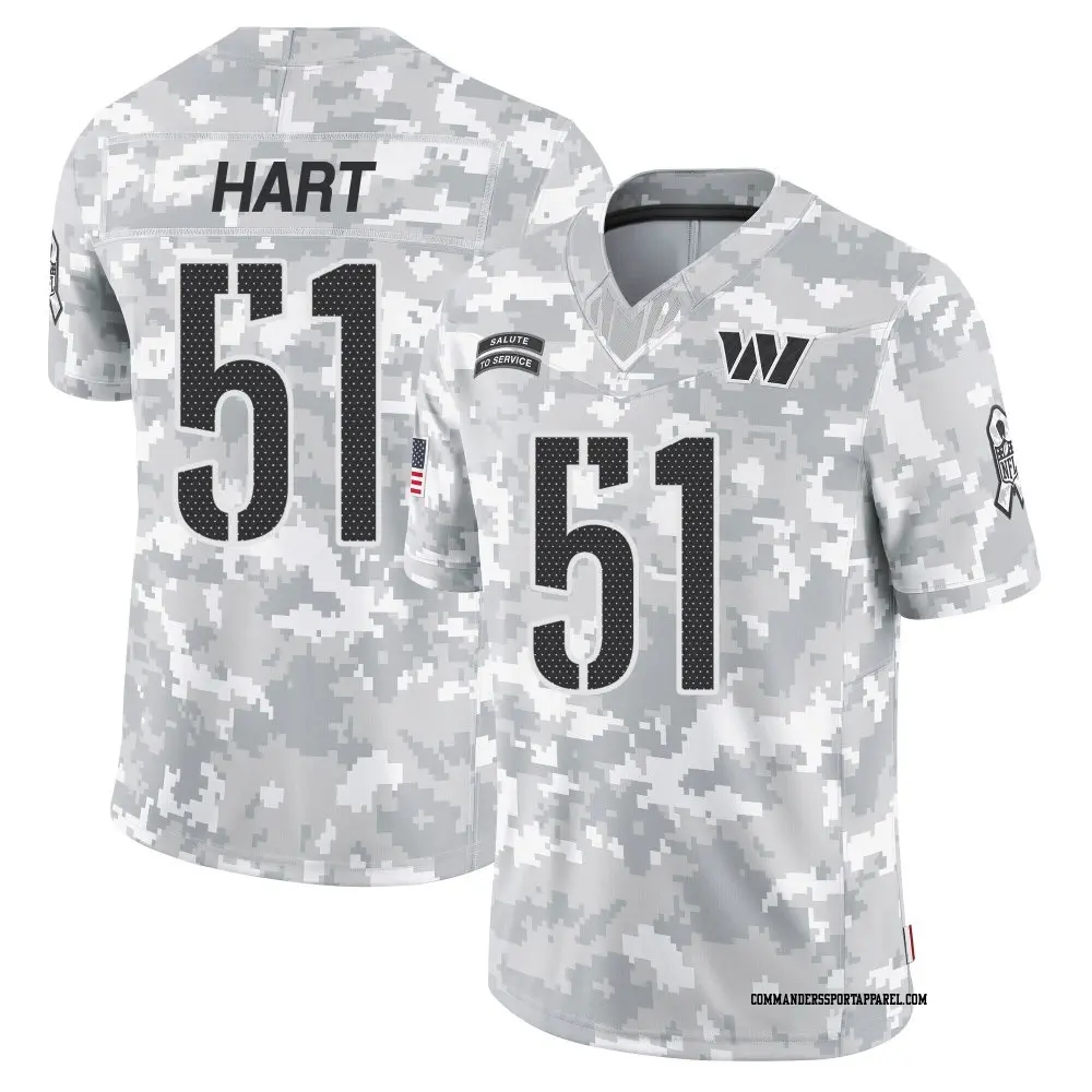 Limited Arctic Camo Youth Bobby Hart Washington Commanders 2024 Salute to Service Jersey