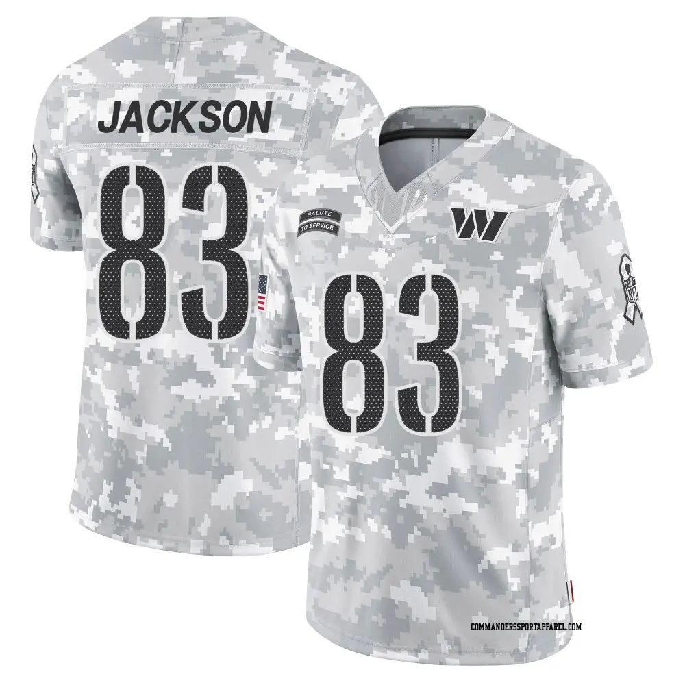 Limited Arctic Camo Youth Tyree Jackson Washington Commanders 2024 Salute to Service Jersey