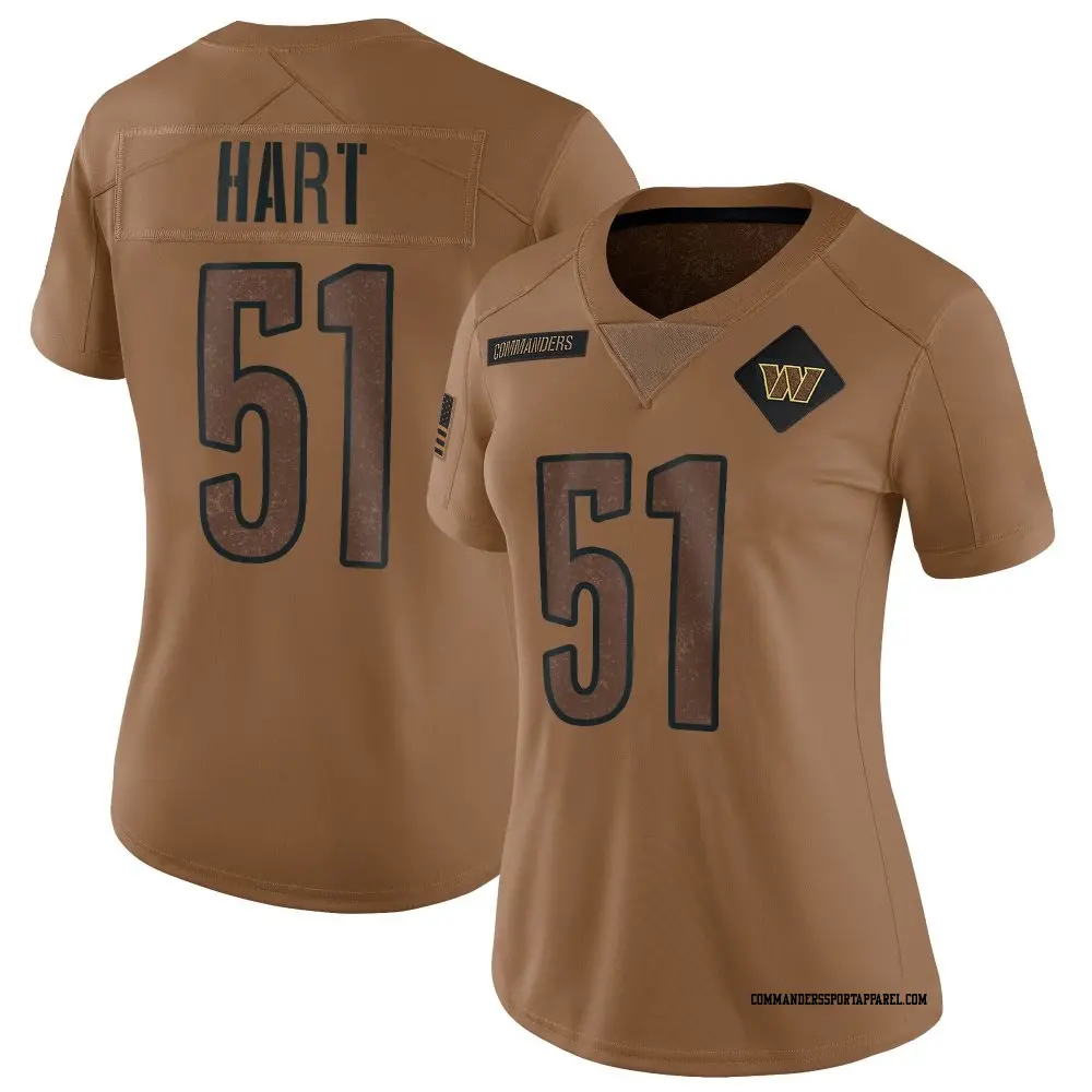 Limited Brown Women's Bobby Hart Washington Commanders 2023 Salute To Service Jersey
