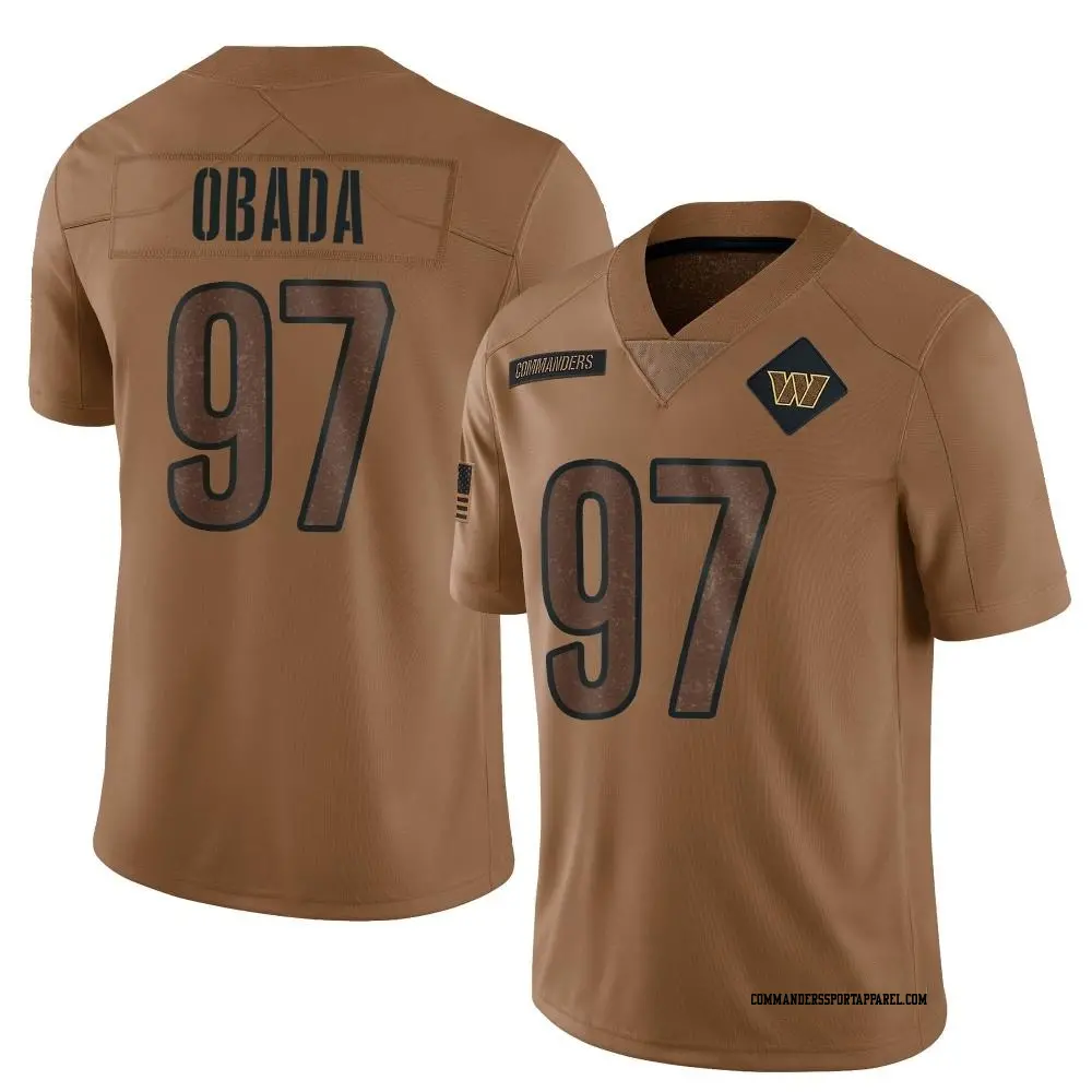 Limited Brown Youth Efe Obada Washington Commanders 2023 Salute To Service Jersey