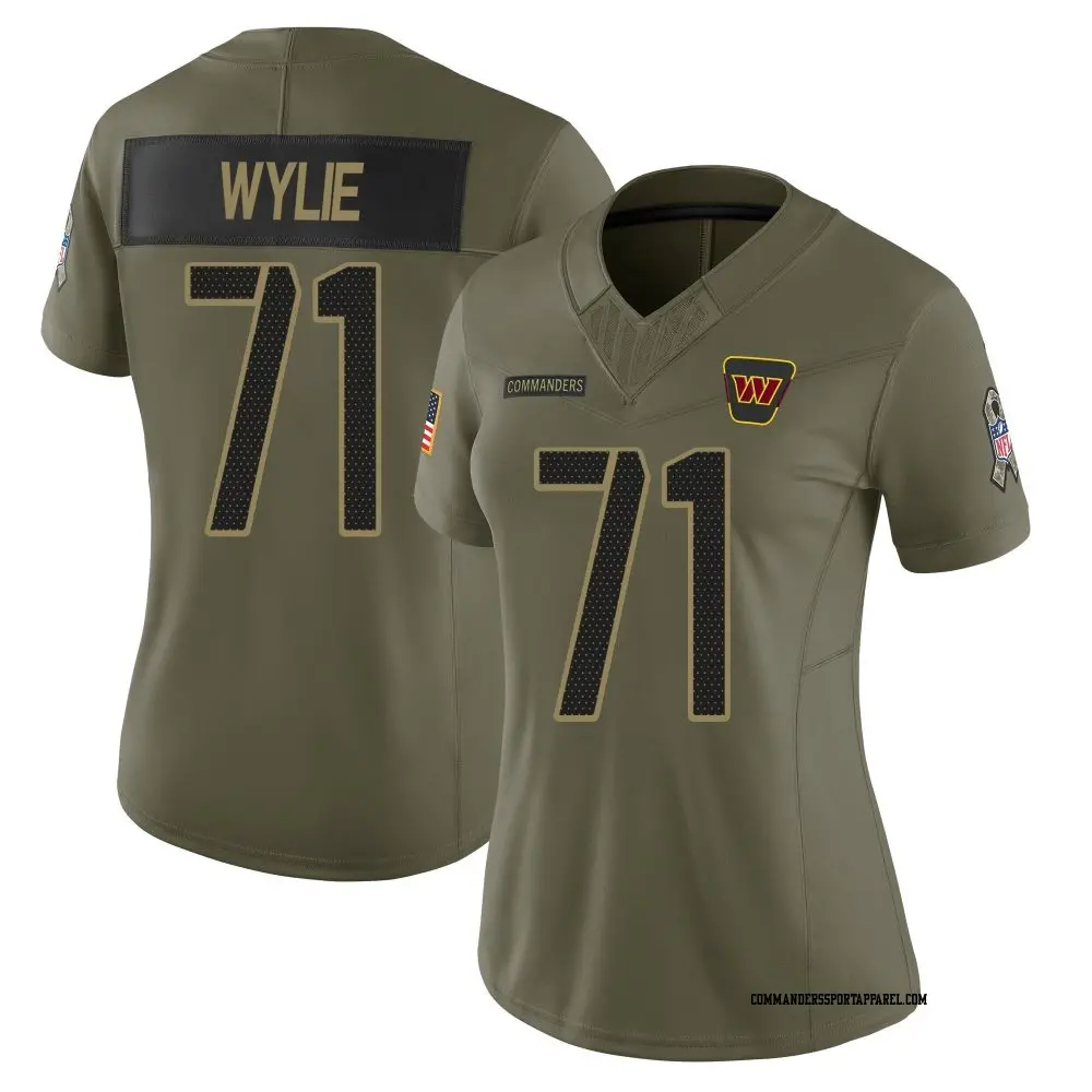 Limited Olive Women's Andrew Wylie Washington Commanders 2025 Salute to Service Jersey