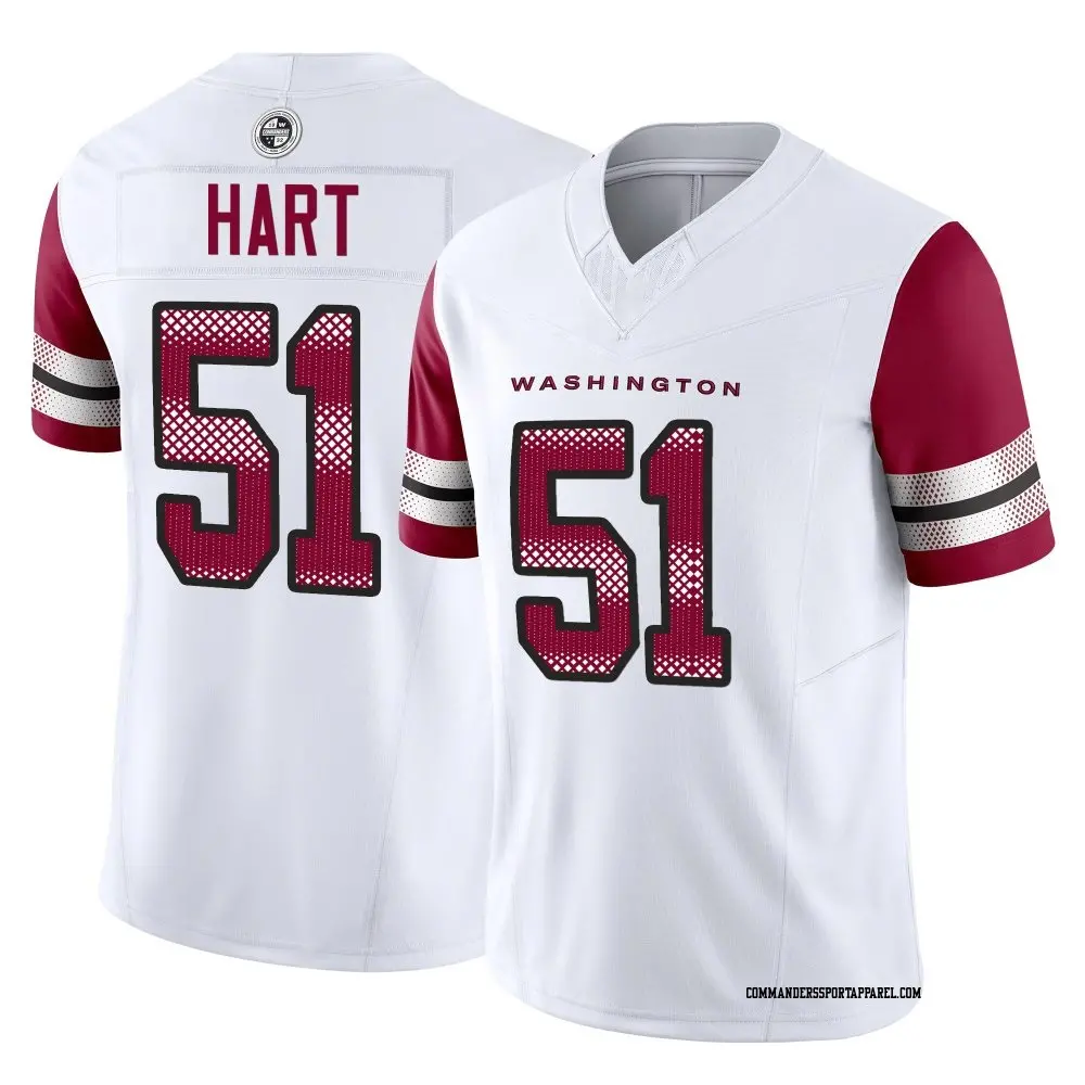 Limited White Youth Bobby Hart Washington Commanders Vapor F.U.S.E. Jersey